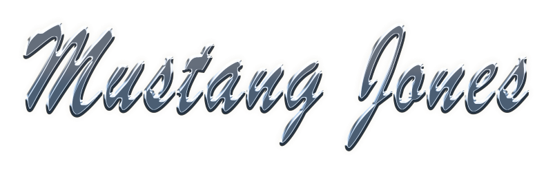 Chrome Script Mustang Jones Logo
